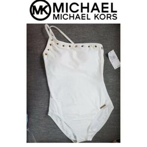 MICHAEL KORS One Piece One Shoulder Swim Sz 10 NWT